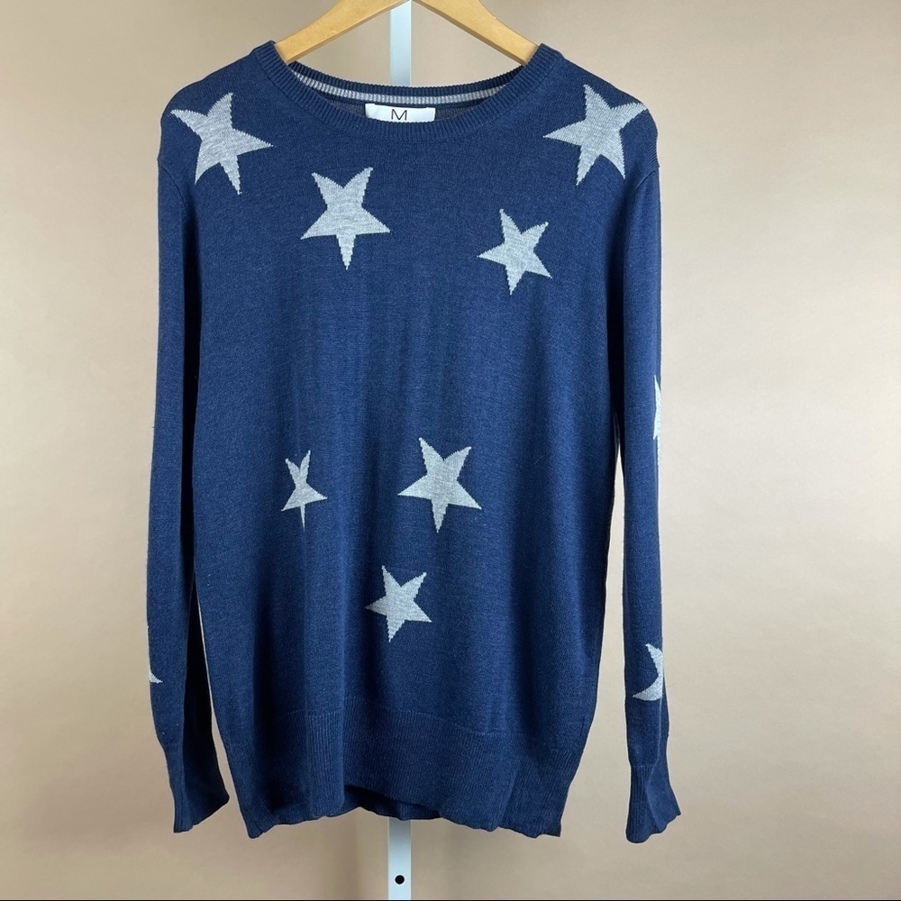 Magaschoni Small Cashmere Blend Star Graphic Print Crewneck Sweater Winter